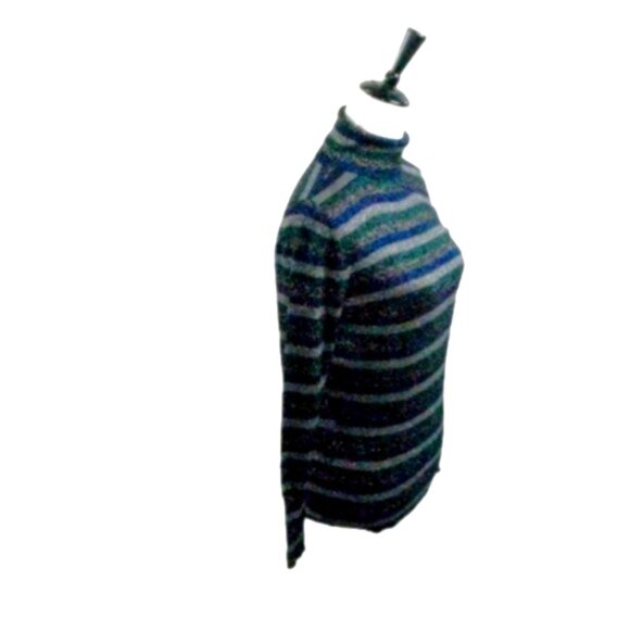 Worthington Metallic Sparkle Striped Turtleneck Size Medium - Picture 4 of 5